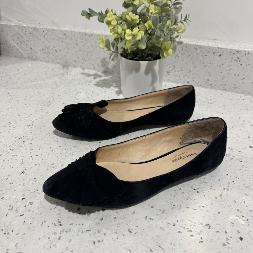 Kate Spade New York Nance flats Black Suede Size 7 classic capsule comfort